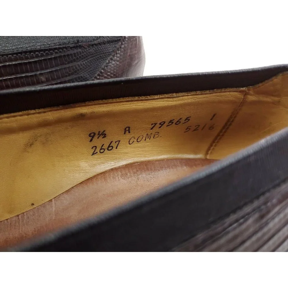 ALLEN EDMONDS Lizard Leather Clayton Tassel Loafer Brown Size 9.5 A $700